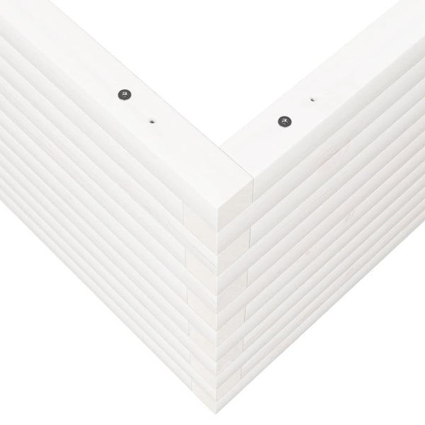 vidaXL Garden Planter White 110x110x46 cm Solid Pine Wood