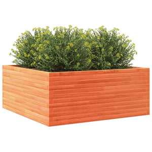 vidaXL Garden Planter Wax Brown 110x110x46 cm Solid Pine Wood