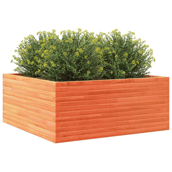 vidaXL Garden Planter Wax Brown 110x110x46 cm Solid Pine Wood