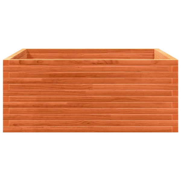 vidaXL Garden Planter Wax Brown 110x110x46 cm Solid Pine Wood