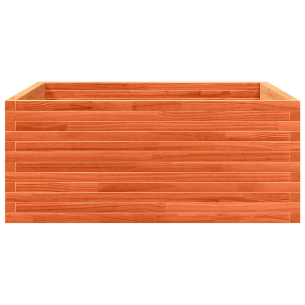 vidaXL Garden Planter Wax Brown 110x110x46 cm Solid Pine Wood