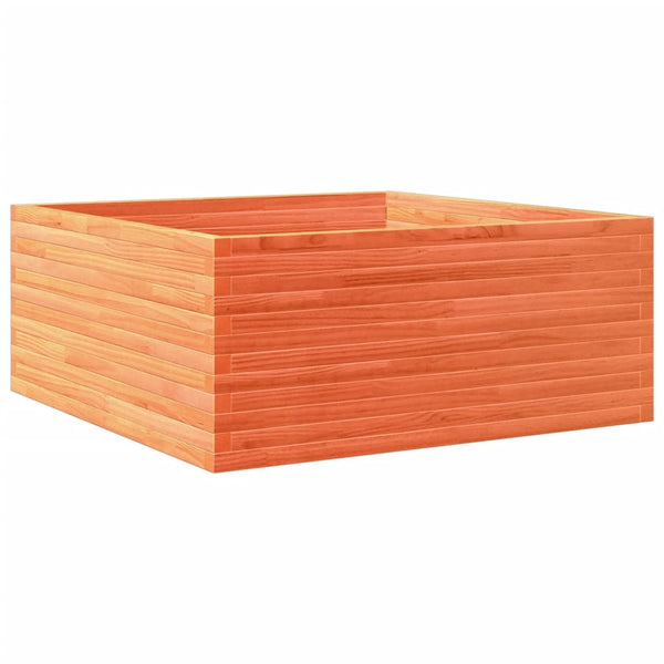 vidaXL Garden Planter Wax Brown 110x110x46 cm Solid Pine Wood