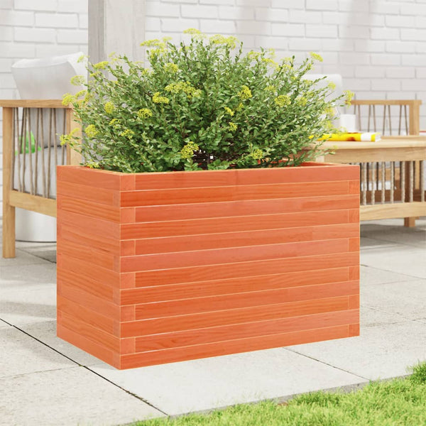 vidaXL Planter Waxed Brown 70x40x46 cm Solid Pine Wood