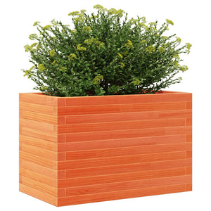 vidaXL Planter Waxed Brown 70x40x46 cm Solid Pine Wood