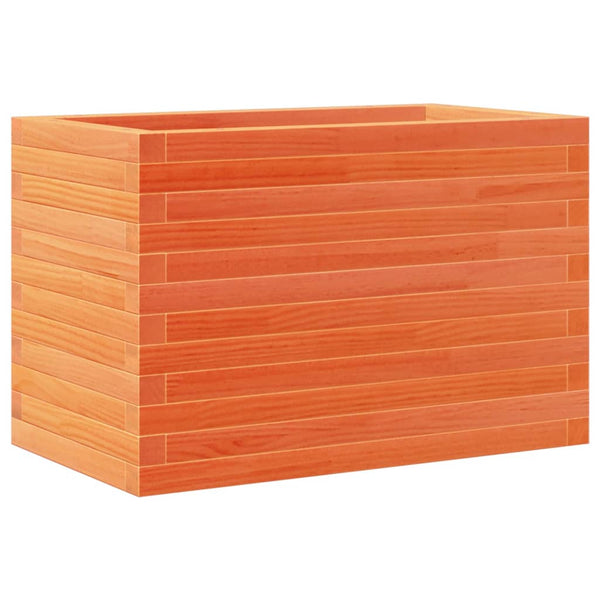 vidaXL Planter Waxed Brown 70x40x46 cm Solid Pine Wood