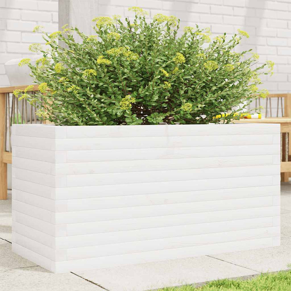 vidaXL Planter White 90x40x46 cm Solid Pine Wood