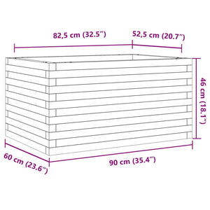 vidaXL Planter 90x60x46 cm Solid Pine Wood