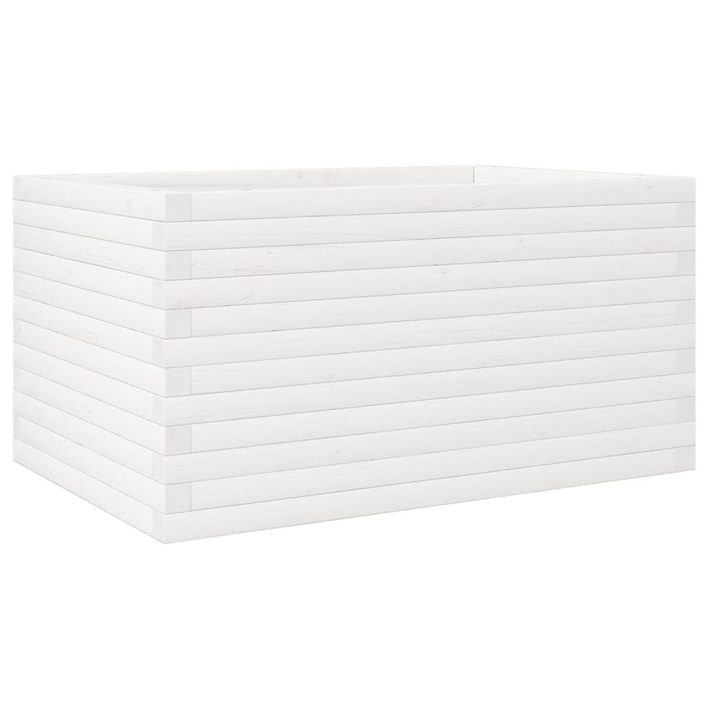 vidaXL Garden Planter White 90x60x46 cm Solid Pine Wood