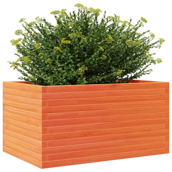 vidaXL Garden Planter Wax Brown 90x60x46 cm Solid Pine Wood
