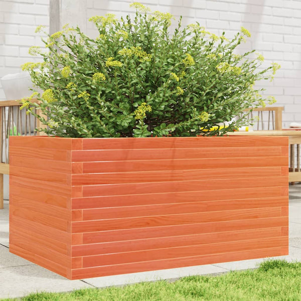 vidaXL Garden Planter Wax Brown 90x60x46 cm Solid Pine Wood