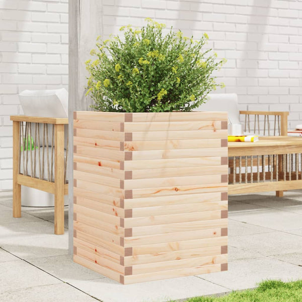vidaXL Planter 50x50x68.5 cm Solid Pine Wood