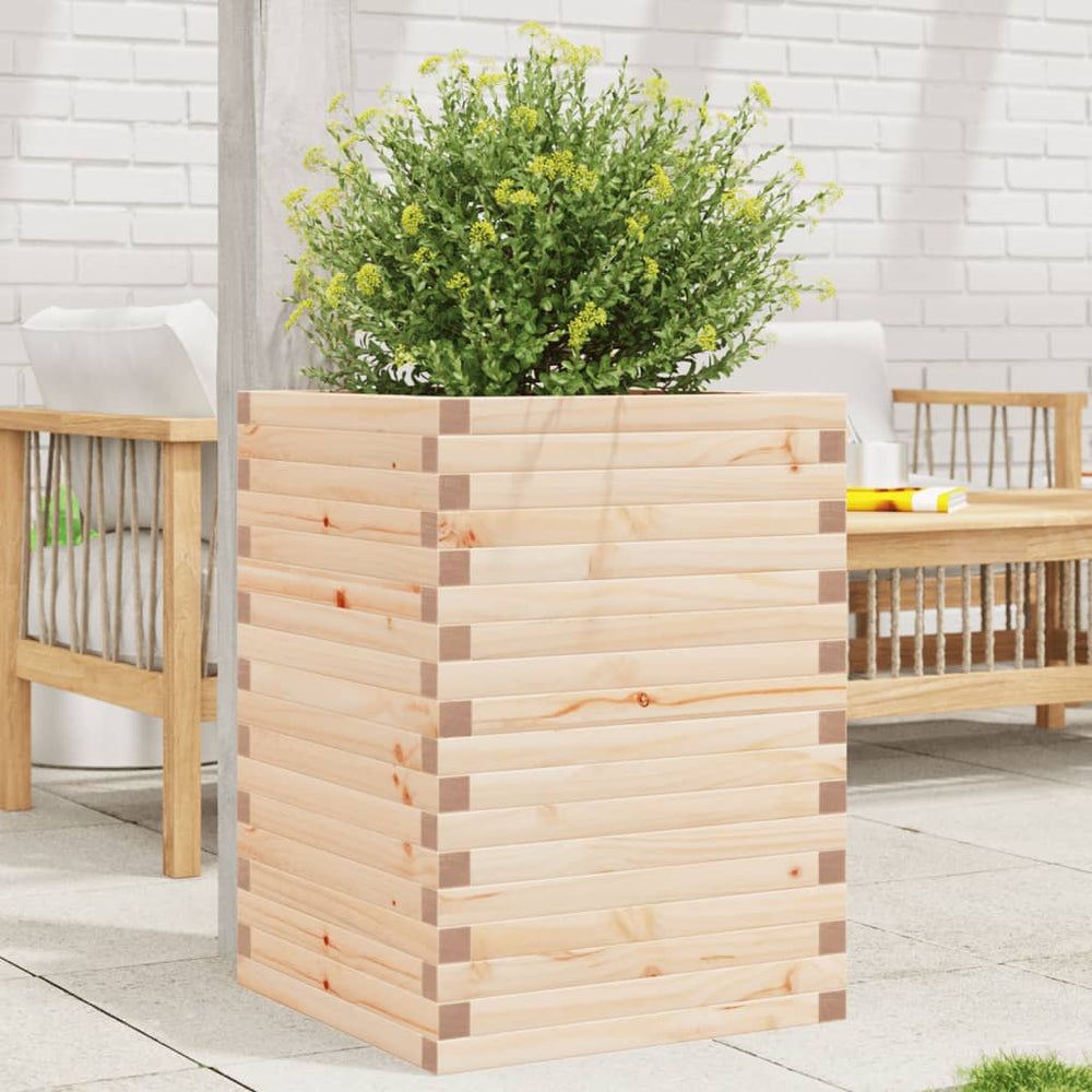 vidaXL Planter 50x50x68.5 cm Solid Pine Wood