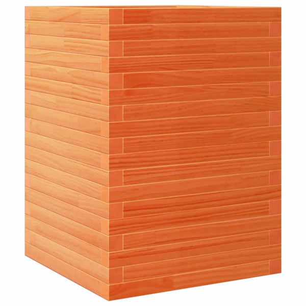 vidaXL Planter Wax Brown 50x50x68.5 cm Solid Pine Wood