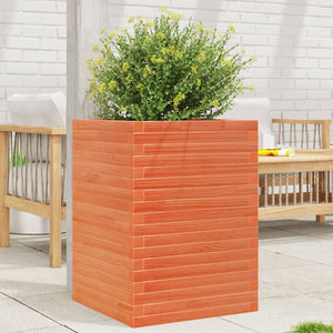 vidaXL Planter Wax Brown 50x50x68.5 cm Solid Pine Wood