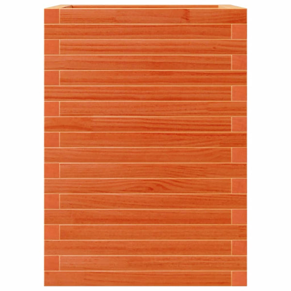 vidaXL Planter Wax Brown 50x50x68.5 cm Solid Pine Wood