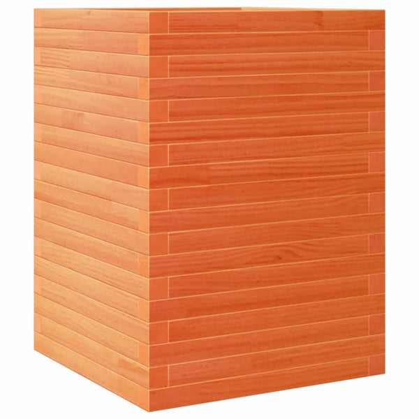 vidaXL Planter Wax Brown 50x50x68.5 cm Solid Pine Wood