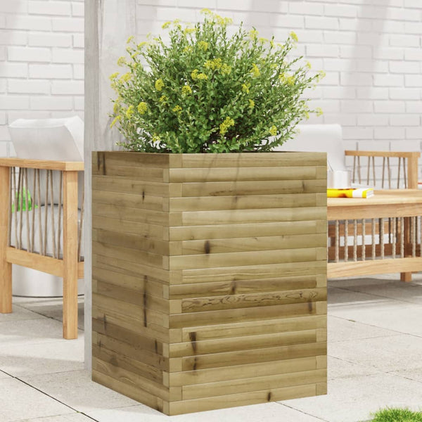 vidaXL Garden Planter 50x50x68.5 cm Impregnated Pinewood