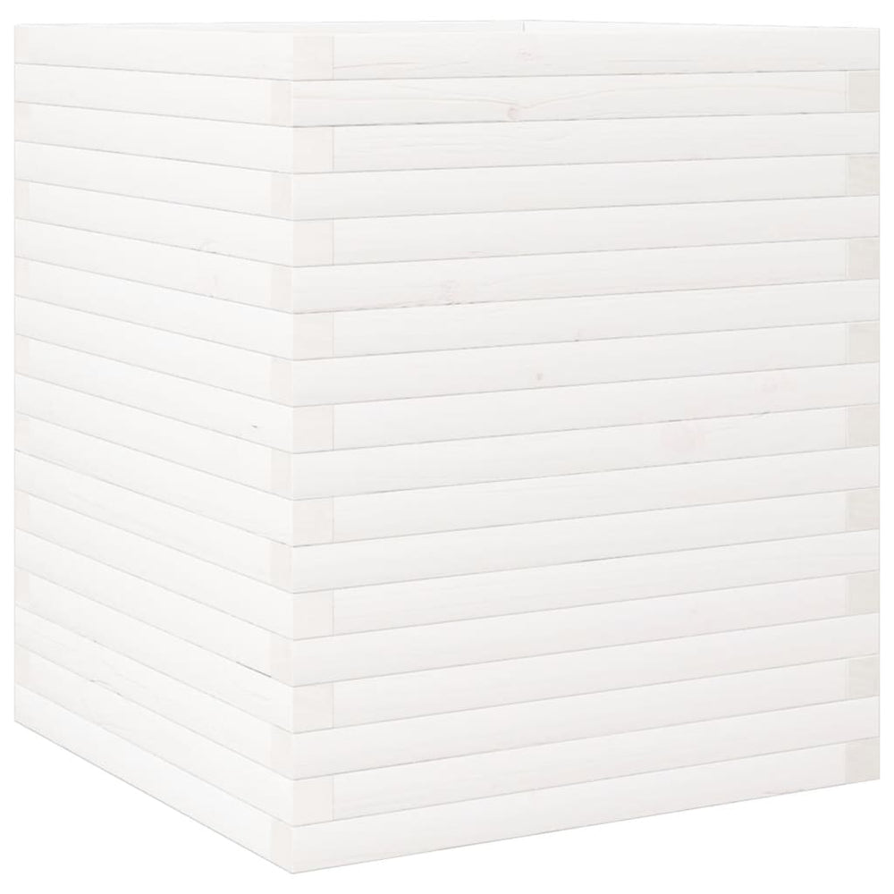 vidaXL Planter White 60x60x68.5 cm Solid Pine Wood