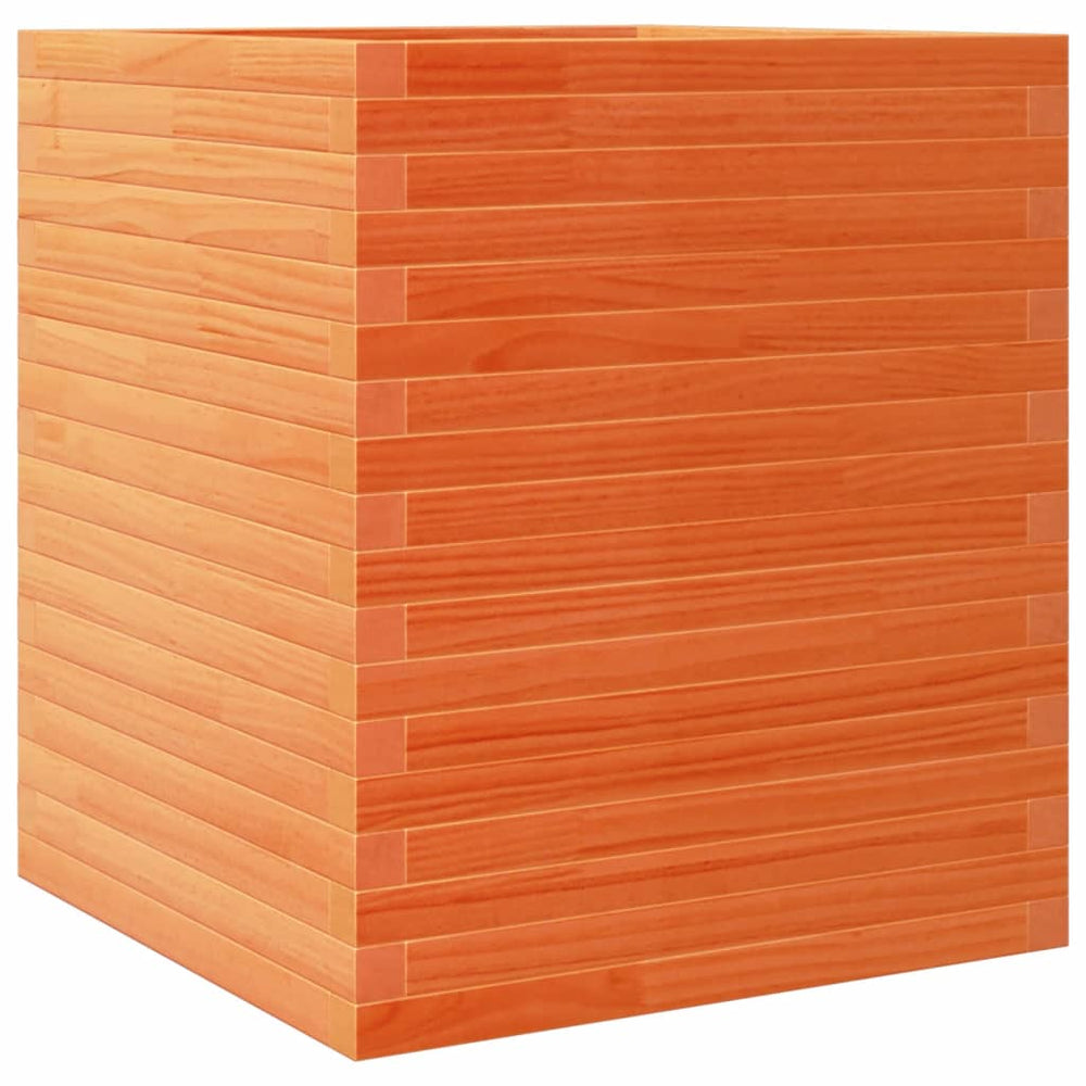 vidaXL Planter Wax Brown 60x60x68.5 cm Solid Pine Wood