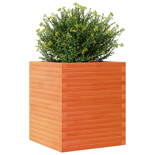 vidaXL Planter Wax Brown 60x60x68.5 cm Solid Pine Wood