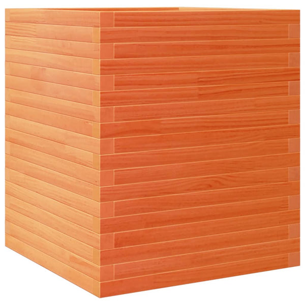 vidaXL Planter Wax Brown 60x60x68.5 cm Solid Pine Wood