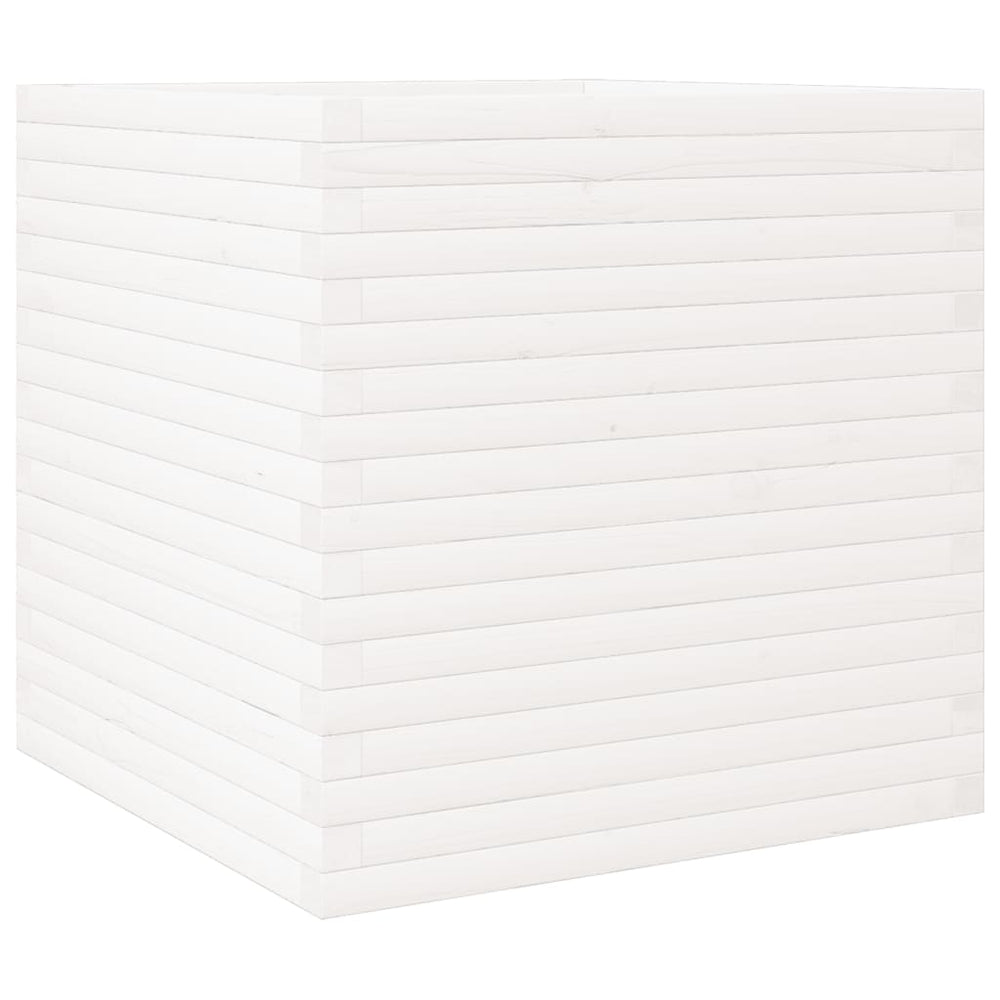 vidaXL Planter White 70x70x68.5 cm Solid Pine Wood