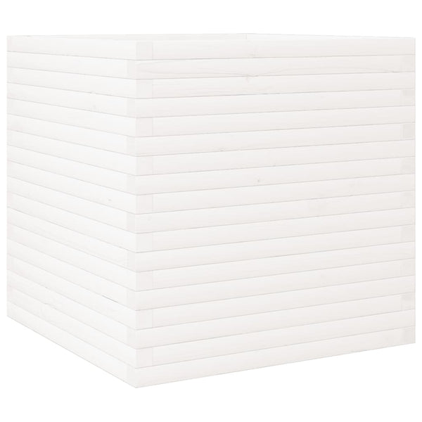 vidaXL Planter White 70x70x68.5 cm Solid Pine Wood