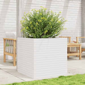 vidaXL Planter White 70x70x68.5 cm Solid Pine Wood