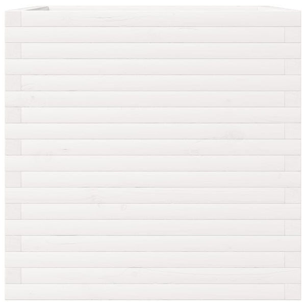 vidaXL Planter White 70x70x68.5 cm Solid Pine Wood