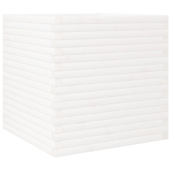 vidaXL Planter White 70x70x68.5 cm Solid Pine Wood