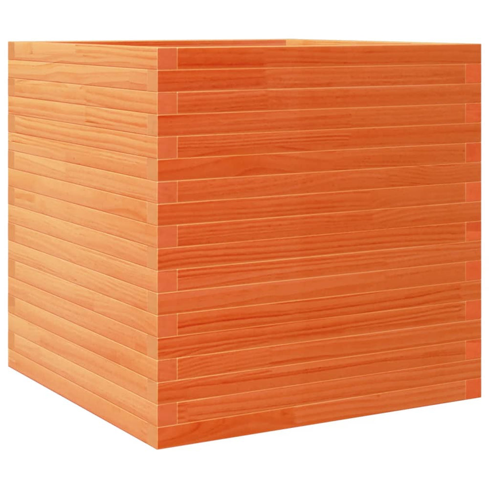 vidaXL Plant Pot Wax Brown 70x70x68.5 cm Solid Pine Wood