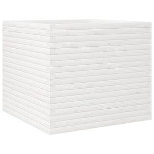 vidaXL Planter White 80x80x68.5 cm Solid Pine Wood