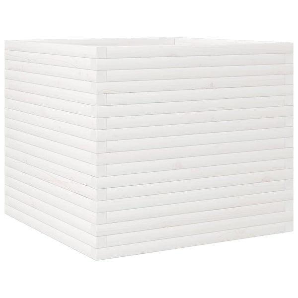 vidaXL Planter White 80x80x68.5 cm Solid Pine Wood