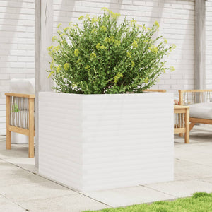 vidaXL Planter White 80x80x68.5 cm Solid Pine Wood