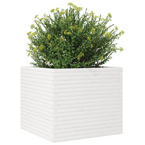 vidaXL Planter White 80x80x68.5 cm Solid Pine Wood