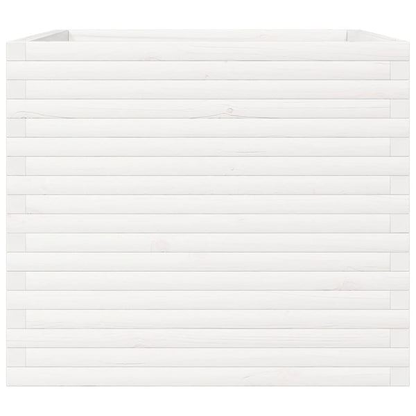 vidaXL Planter White 80x80x68.5 cm Solid Pine Wood
