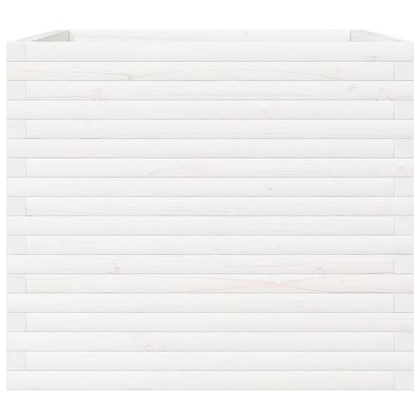 vidaXL Planter White 80x80x68.5 cm Solid Pine Wood