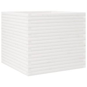 vidaXL Planter White 80x80x68.5 cm Solid Pine Wood