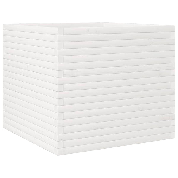 vidaXL Planter White 80x80x68.5 cm Solid Pine Wood