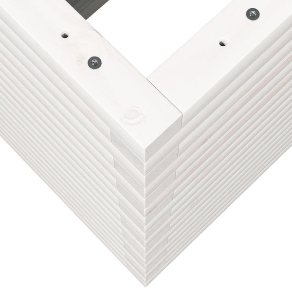 vidaXL Raised Garden Bed White 90x40x68.5 cm Solid Pine Wood