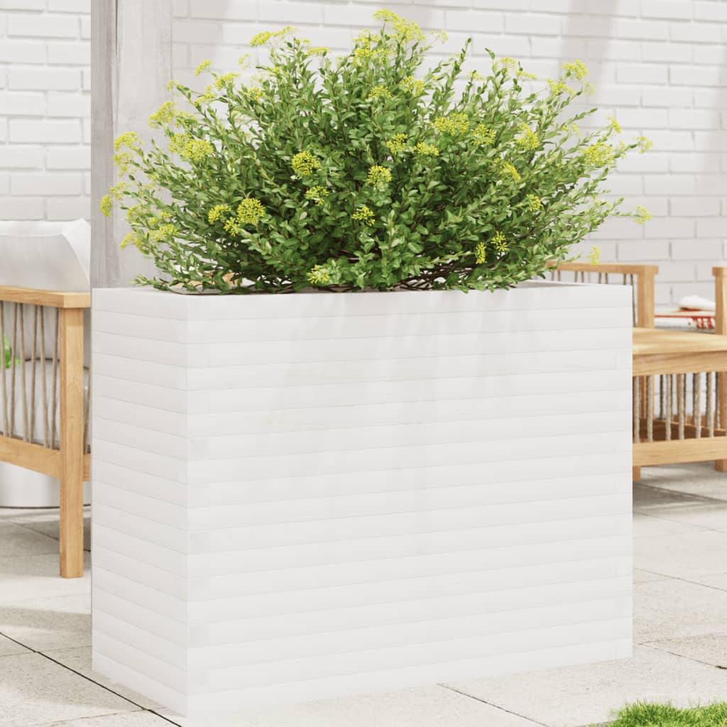 vidaXL Raised Garden Bed White 90x40x68.5 cm Solid Pine Wood