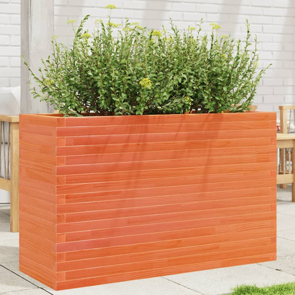 vidaXL Planter Wax Brown 110x40x68.5 cm Solid Pine Wood