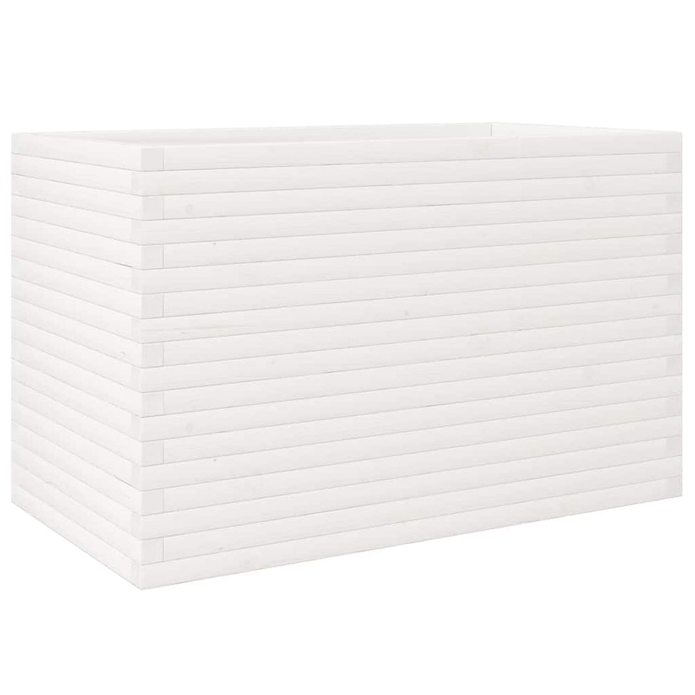 vidaXL Planter White 110x60x68.5 cm Solid Pine Wood