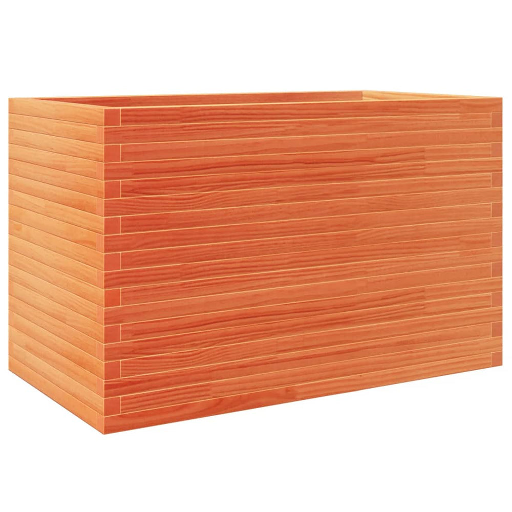 vidaXL Planter Waxed Brown 110x60x68.5 cm Solid Pine Wood