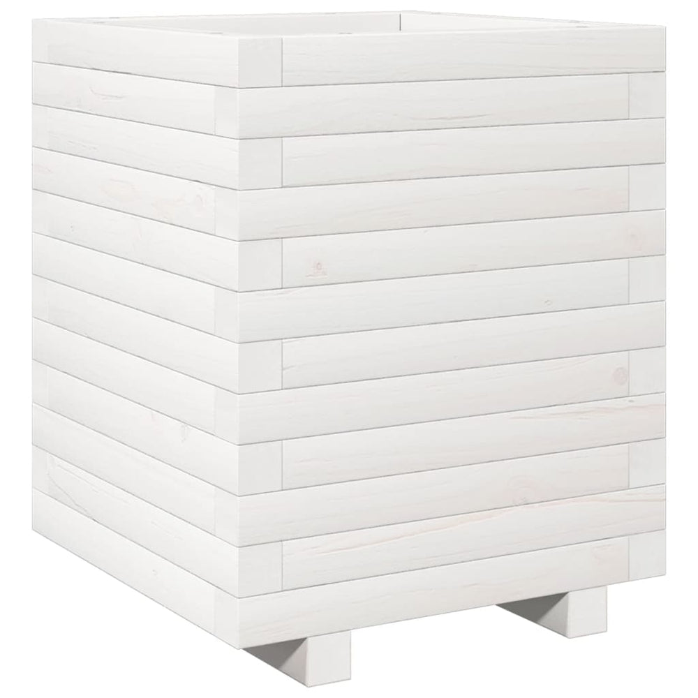 vidaXL Plant Pot White 40x40x49.5 cm Solid Pine Wood