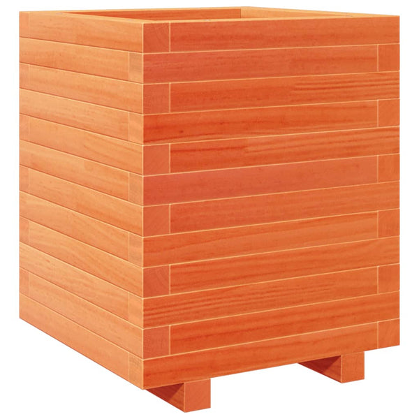 vidaXL Planter Wax Brown 40x40x49.5 cm Solid Pine Wood