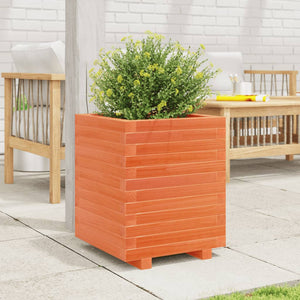 vidaXL Planter Wax Brown 40x40x49.5 cm Solid Pine Wood