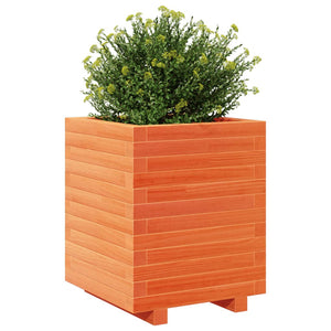vidaXL Planter Wax Brown 40x40x49.5 cm Solid Pine Wood