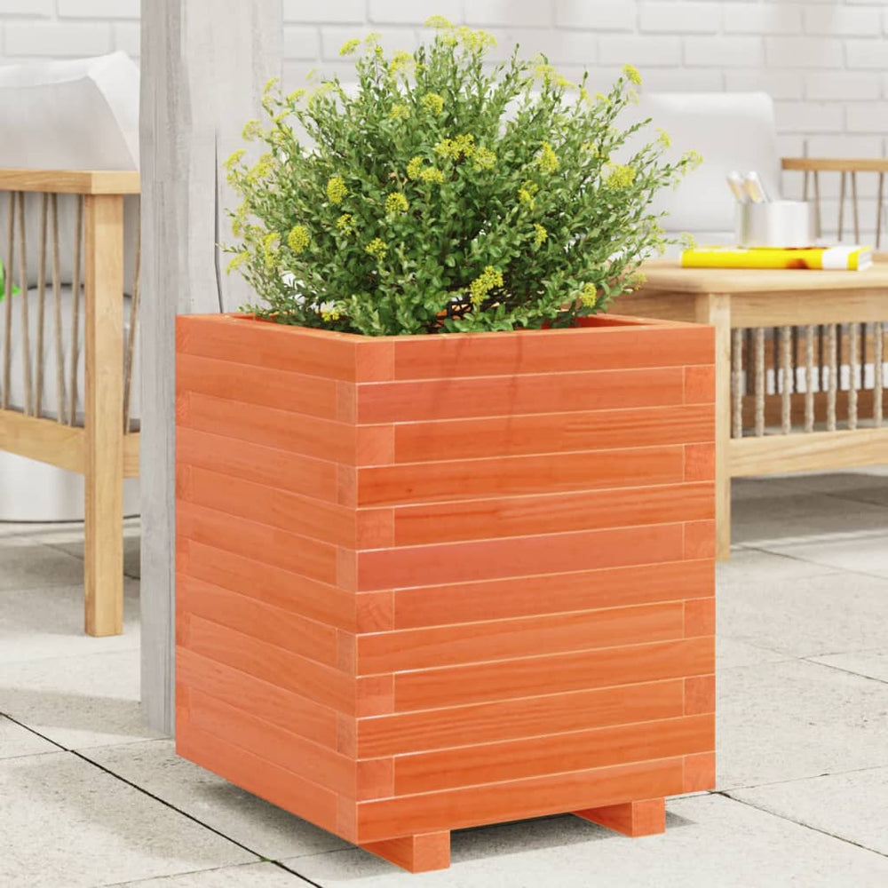 vidaXL Planter Wax Brown 40x40x49.5 cm Solid Pine Wood