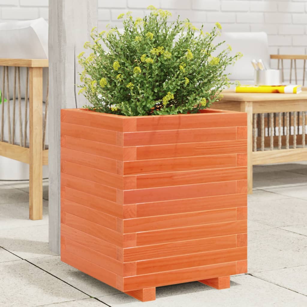 vidaXL Planter Wax Brown 40x40x49.5 cm Solid Pine Wood